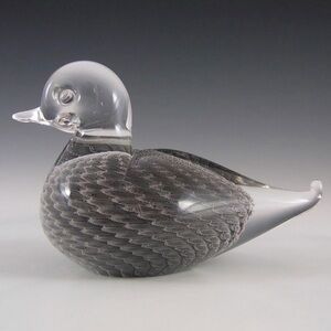 FM Konstglas / Marcolin Fumato Glass Art Bird Signed